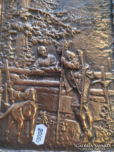 Antique bronze decorative plaque
