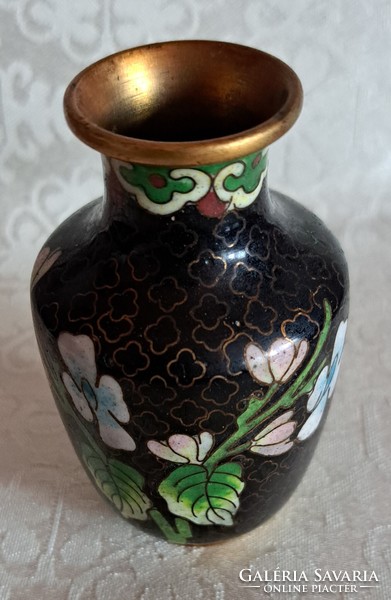 Réz váza, kis cloisonné váza (M3899)