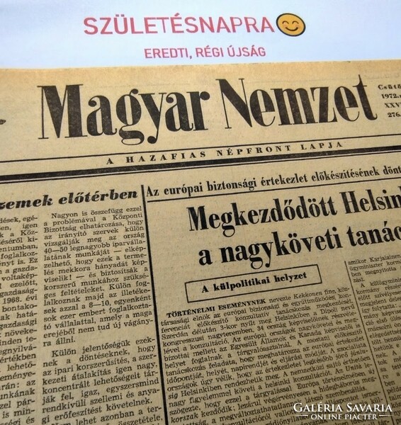 1968 november 7  /  Magyar Nemzet  /  1968-as újság Születésnapra! Ssz.:  19636