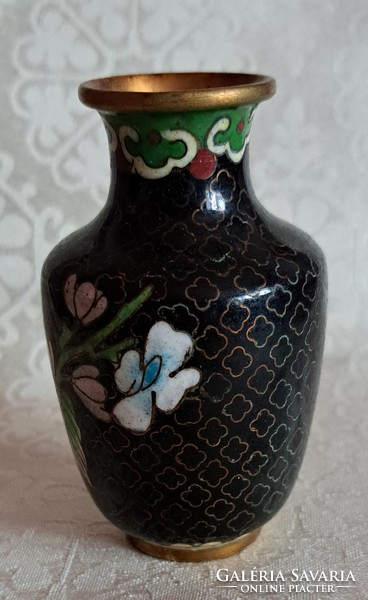Réz váza, kis cloisonné váza (M3899)