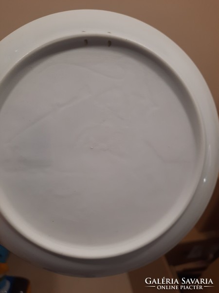 White Herend porcelain lithophane wall decoration plate, bowl