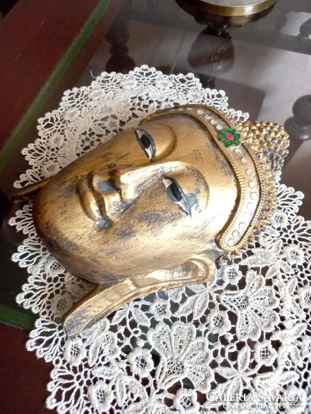 Carved wooden buddha