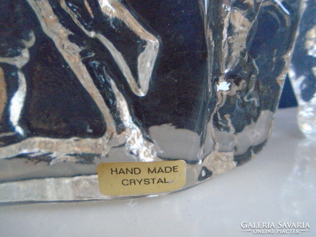 2 db Kosta Boda svéd manufaktúra munkája, kristály üveg súlyos darabok díszüveg 1986 gramm cca 14 x