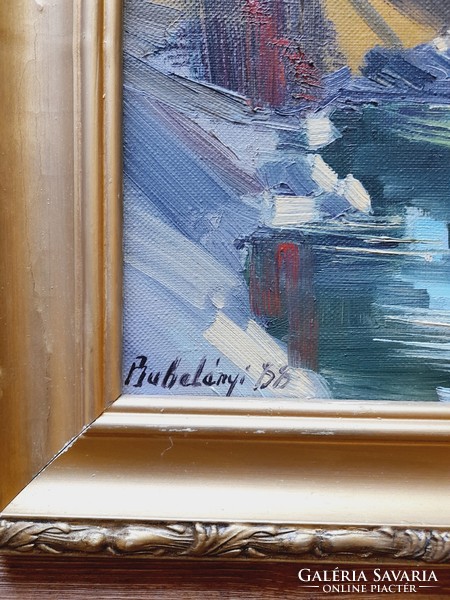 Bubelényi László, Tájkép festmény, 60 x 50 cm