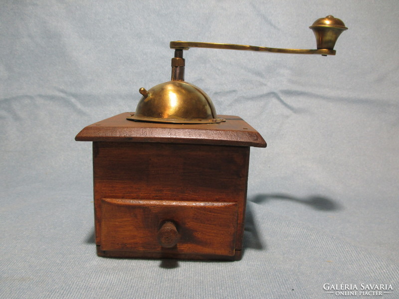 Old wood-copper coffee grinder
