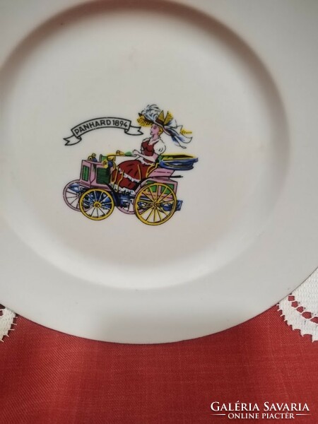 Zsolnay small plate with vintage car decor