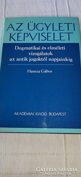 Gábor Hamza - business representation - dogmatic and theoretical studies..