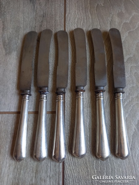 Antique silver-handled knife set (6 pcs.)