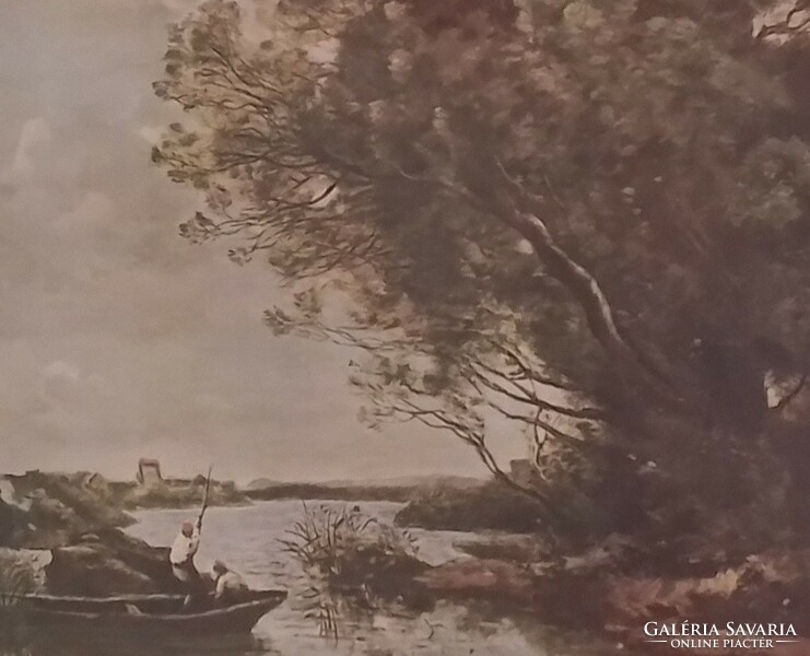 Framed print after the work of Jean-baptiste Camille Corot