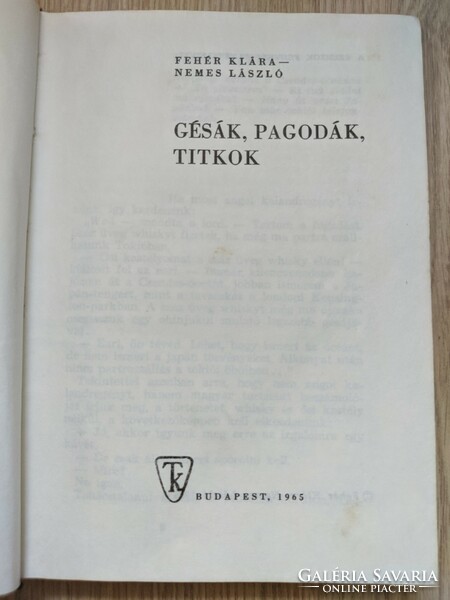 Fehér Klára; Nemes László: Gésák, pagodák, titkok (1965-ös kiadás)