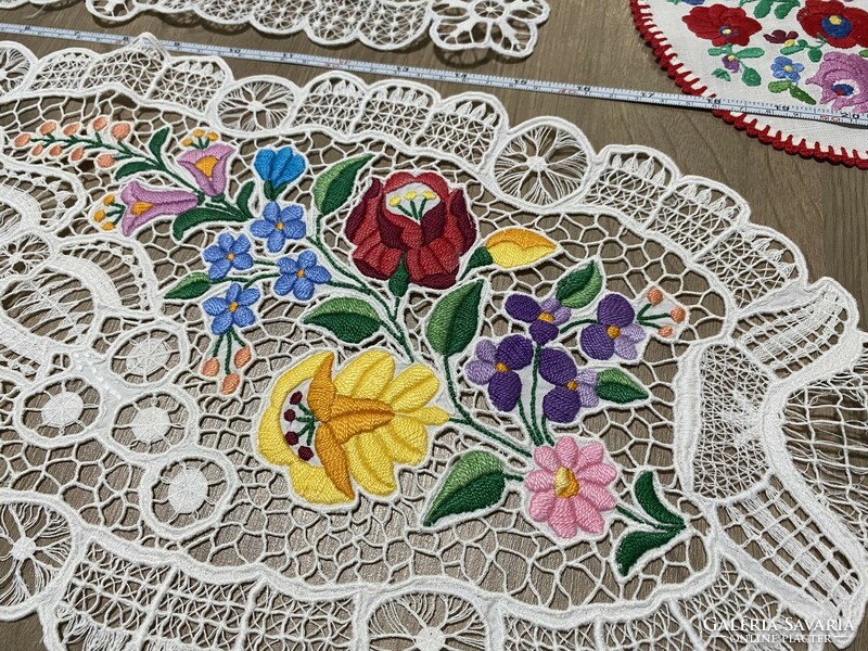 Kalocsai risel tablecloth package - 13 pcs - vibrant colors - beautiful embroidery - half price!