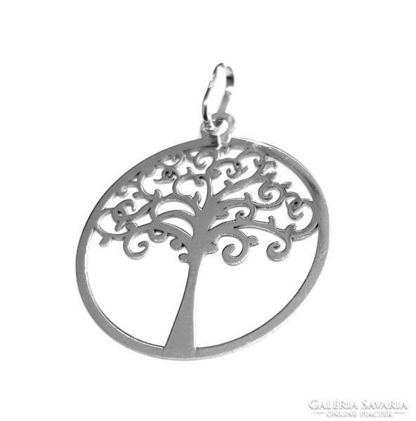 White gold tree of life pendant