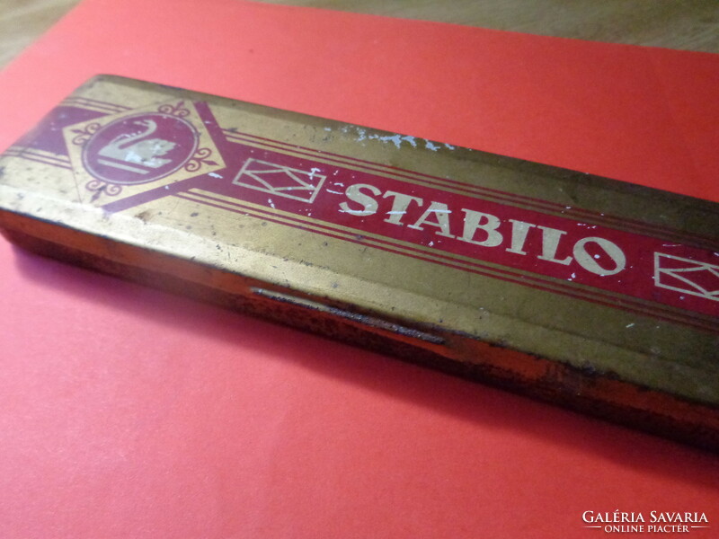 STABILO  , régi német  ceruza tartó fém doboz az 50 es évekből  , 18,5 x 5,5 x 2  cm