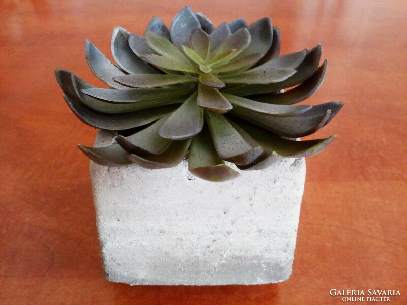 American stone rose, Christmas decorative artificial flower in a concrete pot