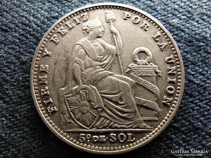 Peru Köztársaság (1822-napjainkig) .900 ezüst 1/5 sol 1916 (id65356)