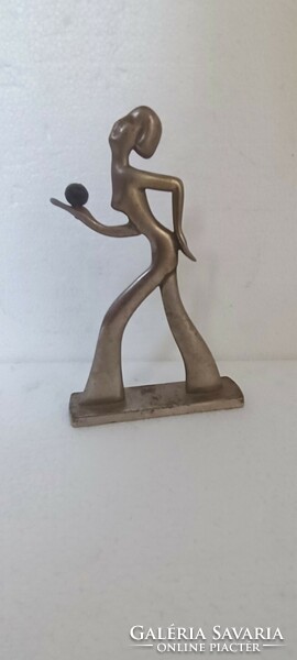 Art deco hagenauer style woman with ball sculpture