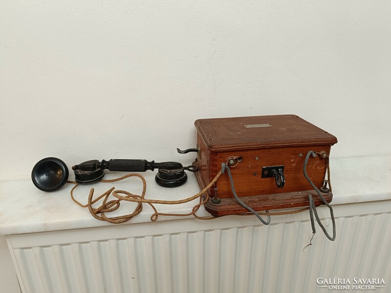 Antik telefon fali fadobozos fülhallgatós fa telefon kagylóval hallgató starožitný telefón 208 7501