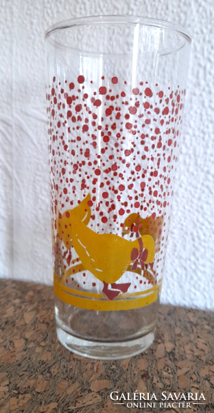 Retro children's glass cup - ducks -