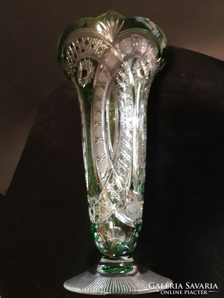 Zöld kristály váza (nagyméretű)