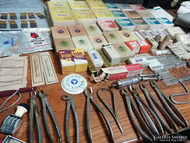 A lot of antique and old medical devices