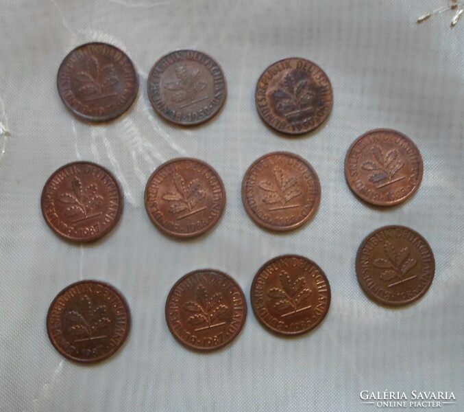 German money - coin, 1 pfennig (f, stuttgart)