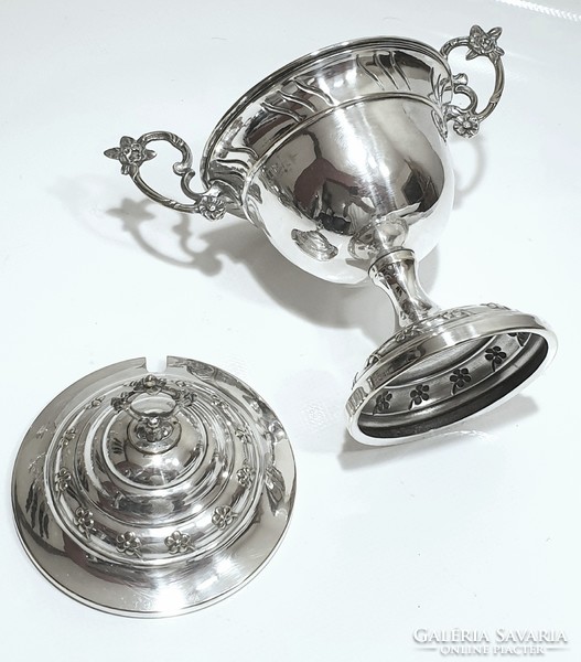 Charming Art Nouveau, silver-plated August Ehlers sugar bowl, bonbon bowl, candy bowl