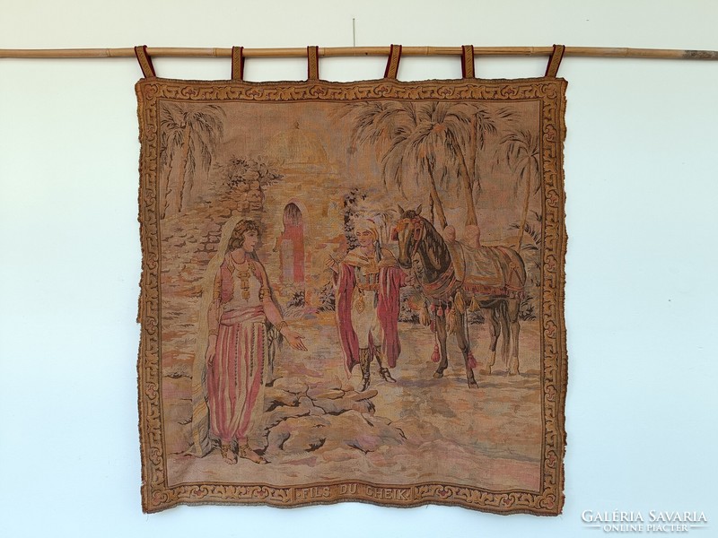 Antique wall tapestry Arabic motif machine woven wall tapestry Morocco 204 7677