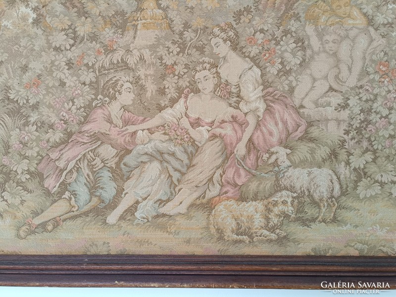Antique wall tapestry romantic rococo castle park scene wall tapestry 211 7678