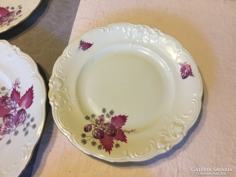 Antik lengyel porcelán süteményes készlet 1 nagy 5 kicsi Walbrzych,