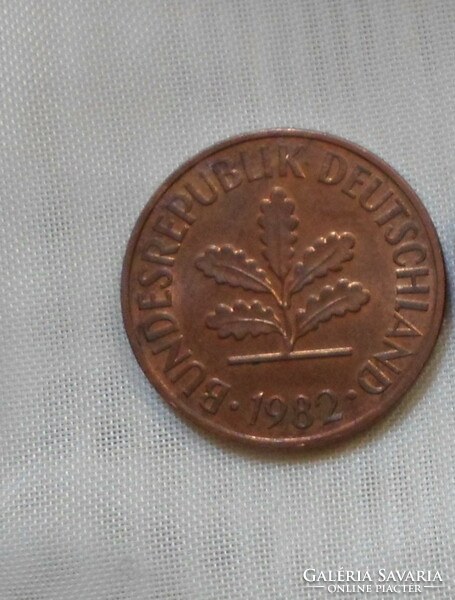 German money - coin, 2 pfennig (f, stuttgart)