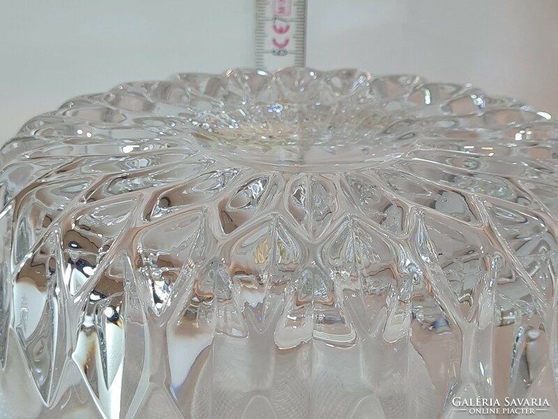 Német, ólomkristály asztalközép, kínálóüveg (2696)