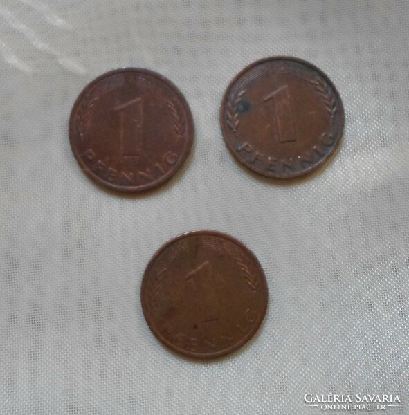 German money - coin, 1 pfennig (j, hamburg)
