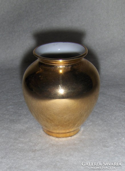 Bavaria porcelán aranyozott kicsi váza Inzell emlék 7 cm (2/p)