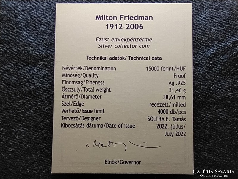 Milton Friedman was born 110 years ago 2022 certificate (id78660)