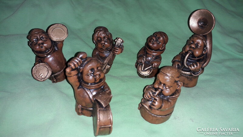 Old wax figure group nice humorous priests, friends figurines orchestra 6 pieces in one according to the pictures