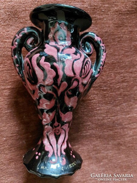 Beautiful Sándor ceramic vase with a head, 1940s