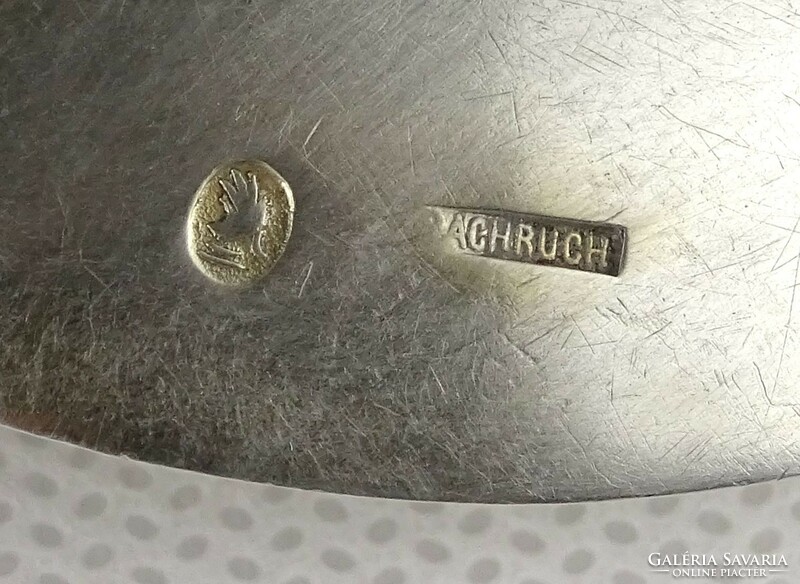 1O291 Régi csontnyelű Bachruch ezüst salátaszedő kanál 28 cm