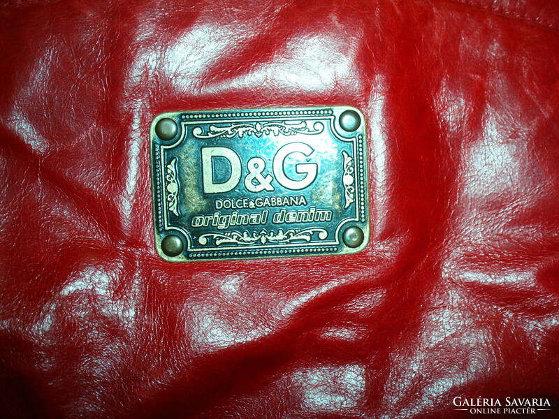 Vintage DG piros bőr válltáska, kézitáska