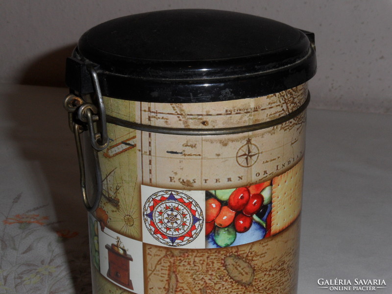 Older metal coffee box with buckle