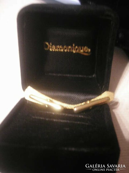 Gold-plated 2 clip scarf clip + 8 jewels in decorative box sold as a gift