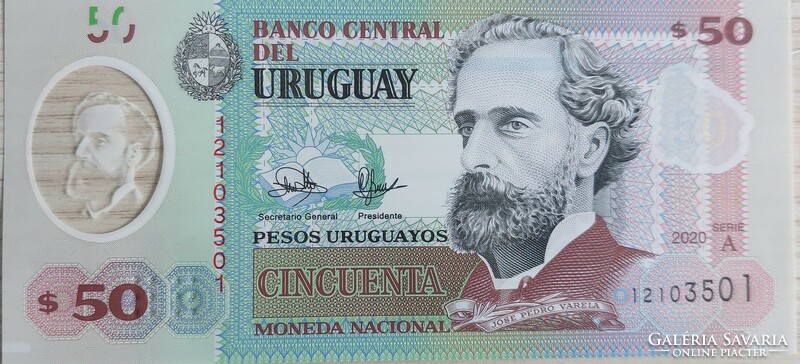 Uruguay 50 peso, 2020, UNC bankjegy