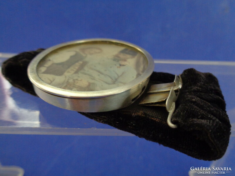 Silver bracelet with photo holder ca. 1880