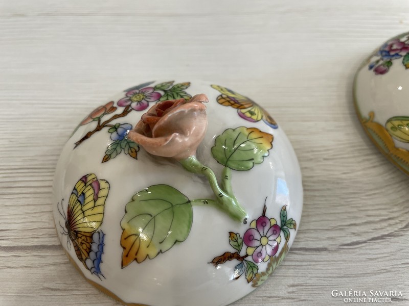 Herendi viktória mintás rózsás bonbonier porcelán