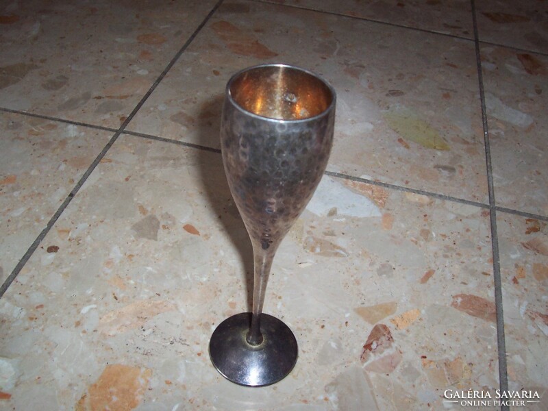 Thick silver-plated champagne glass