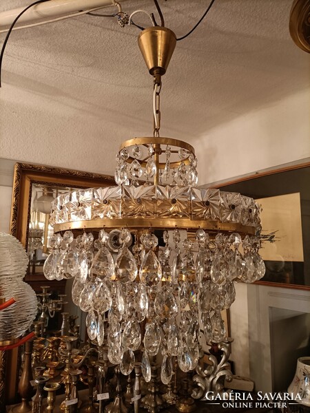 Multi-row crystal chandelier
