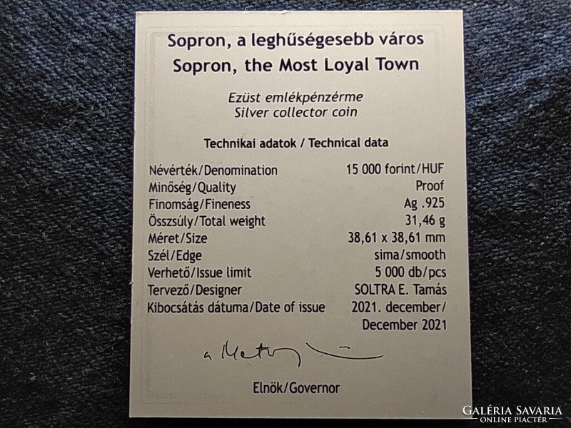 Sopron, the most loyal city 2021 certificate (id78656)