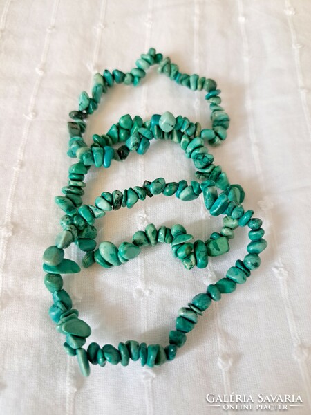 3 rubber turquoise mineral bracelets in one