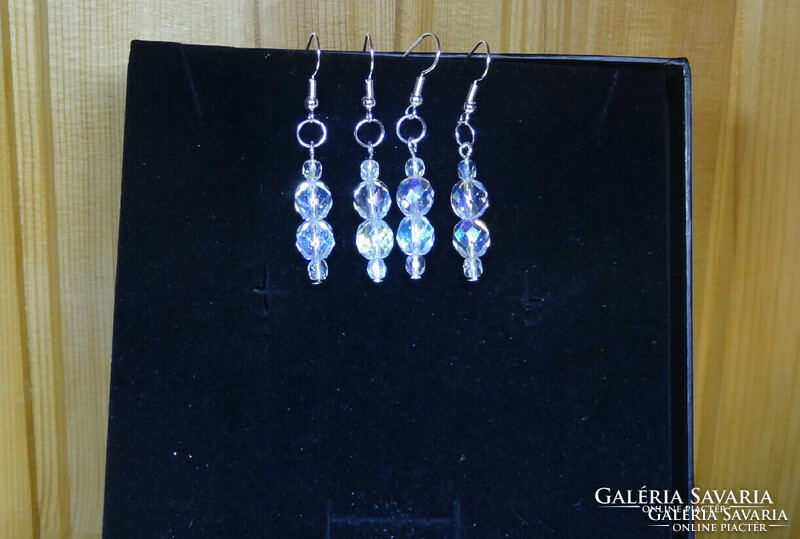 Aurora borealis lead crystal geometric clear pearl earrings are very special.