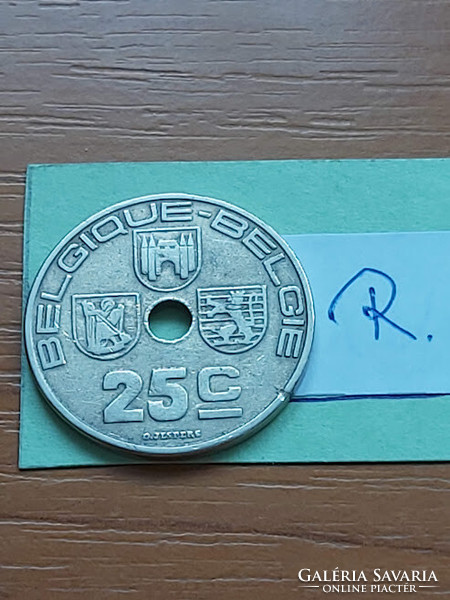Belgium belgique - belgie 25 centimes 1939 nickel-brass, iii. King Leopold #r