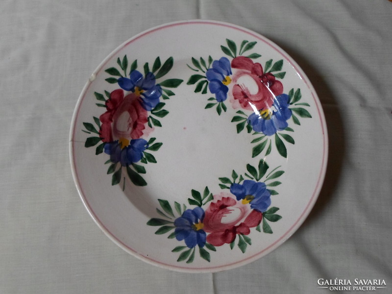 Hollóházi (professional) ceramics, wall plate with flowers